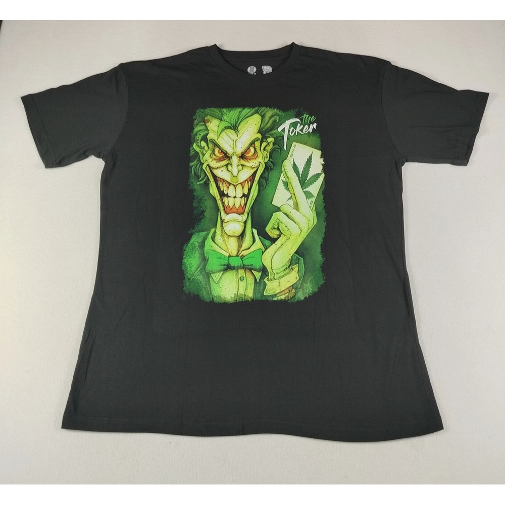 The Toker Joker Parody Shirt Mens 2XL Black Graphic 420 Weed Get Down‎ Art Tee
